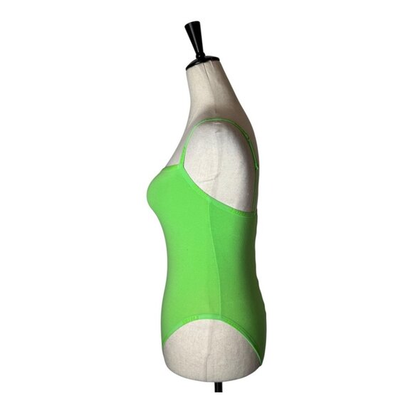 Skims Bodysuit Women Small Neon Green Cotton Logo Snap Close Sexy Colorful - Picture 5 of 15